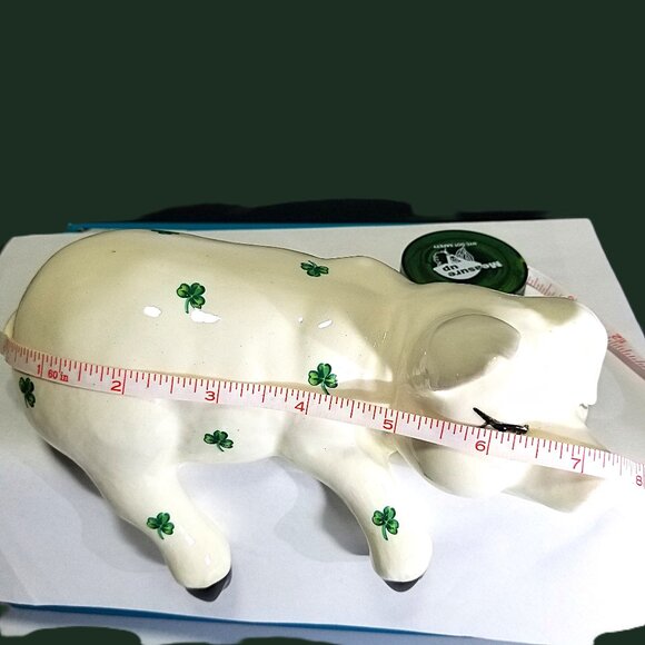 Shelf Sitter Shamrock Sleeping Piggy Cute Irish & Such Specialty Ceramics Pig - Picture 7 of 11
